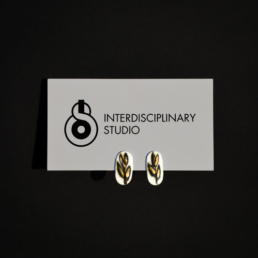 Kolczyki porcelanowe małe Pszenica